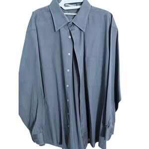 Men's XMI Classic Dress Shirt Size 17 34 Black‎ Button front Cotten Size XL